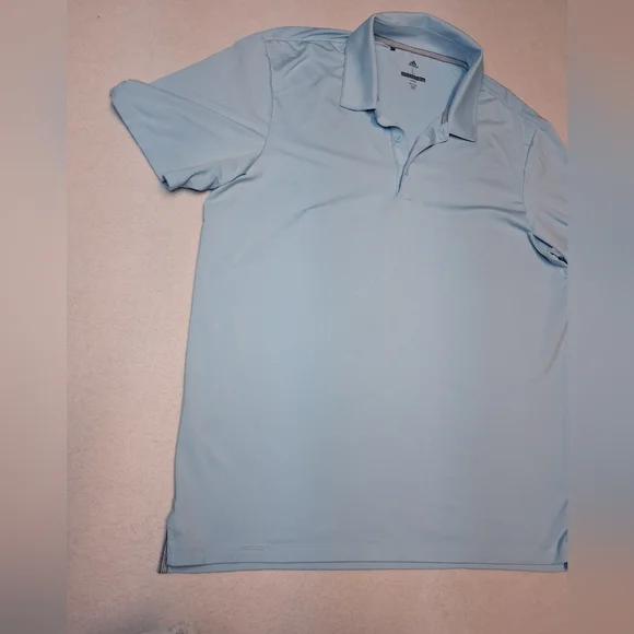 Adidas Sky Blue Men's Polo Golf Shirt - Picture 3 of 7